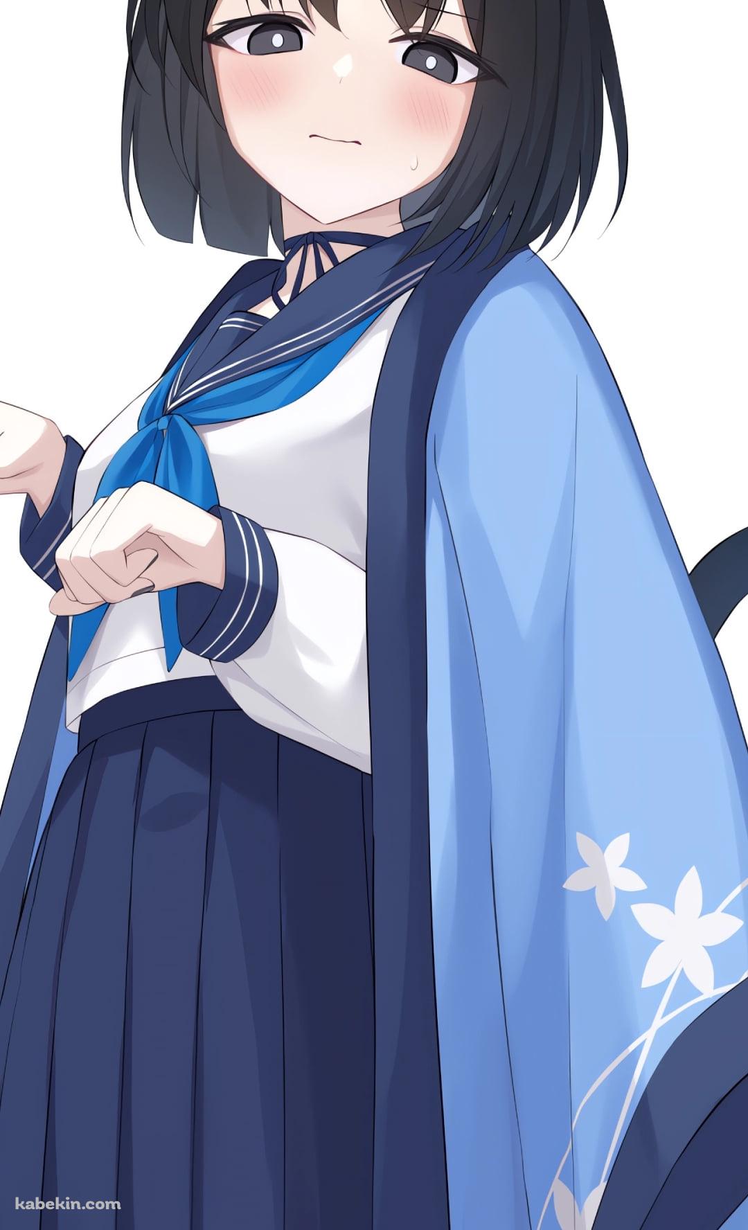 にゃんにゃんポーズをする桐生キキョウ / ブルーアーカイブのAndroidの壁紙(1080px x 1776px) スマホ用