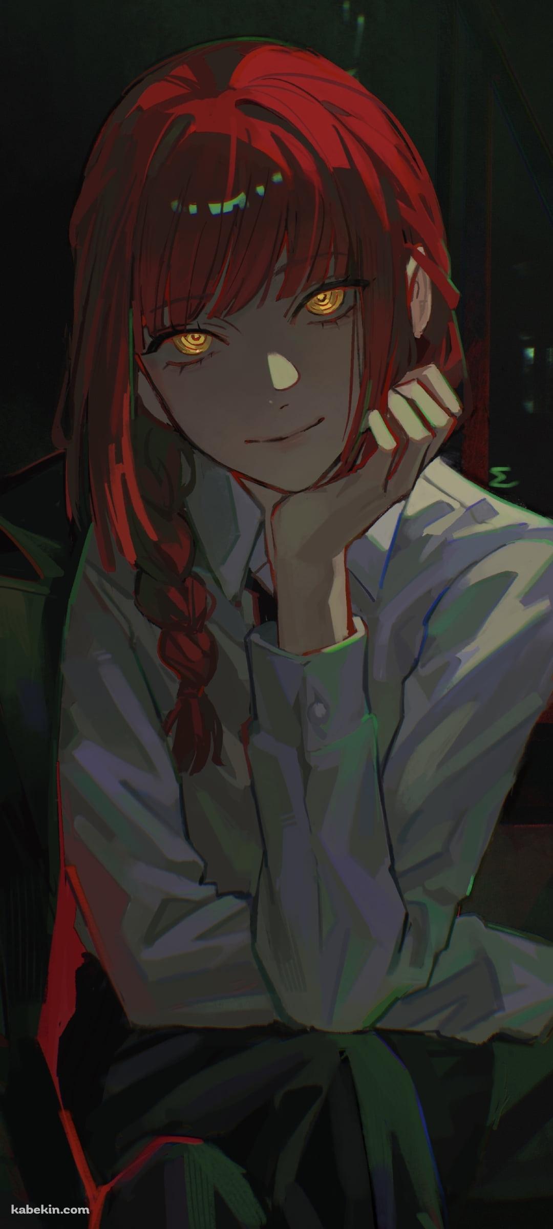 頬杖をつき微笑むマキマ / チェンソーマンのAndroidの壁紙(1080px x 2400px) スマホ用