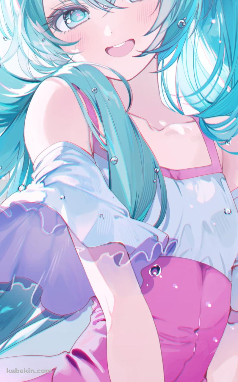 ピンクの服を着た可愛い初音ミク / ボカロのAndroidの壁紙(800px x 1280px) スマホ用