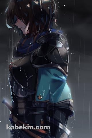 雨にうたれるランスロット / グランブルーファンタジーのAndroidの壁紙(320px x 480px) スマホ用