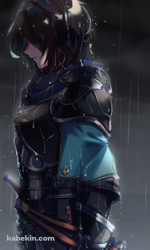 雨にうたれるランスロット / グランブルーファンタジーのAndroidの壁紙(480px x 800px) スマホ用