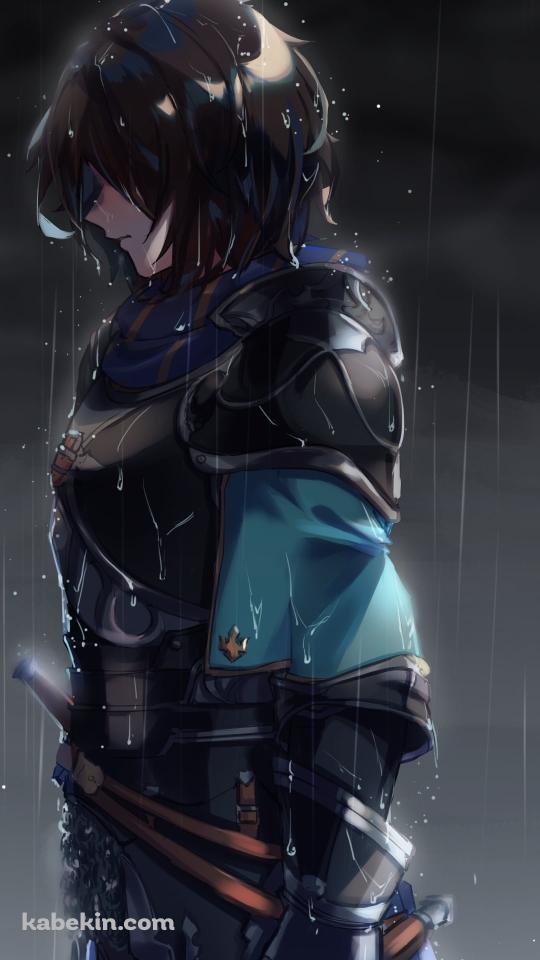 雨にうたれるランスロット / グランブルーファンタジーのAndroidの壁紙(540px x 960px) スマホ用