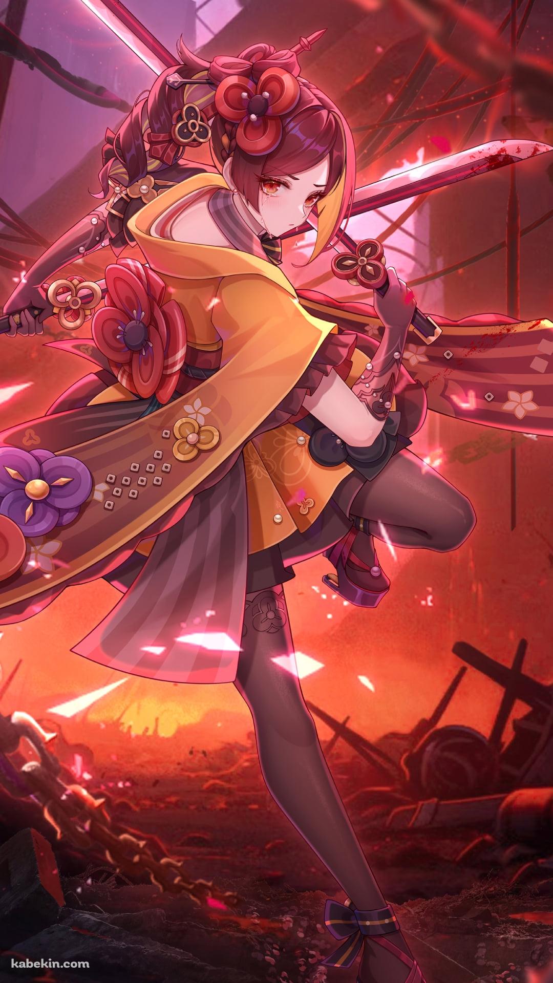 武器を構える千織 / 2刀流 / 原神のAndroidの壁紙(1080px x 1920px) スマホ用