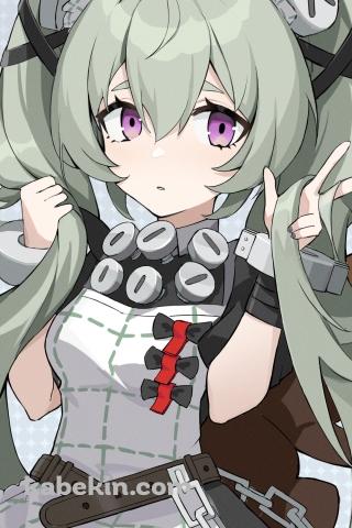 髪を持ちピースをするカリン・ウィクス / ゼンレスゾーンゼロのAndroidの壁紙(320px x 480px) スマホ用