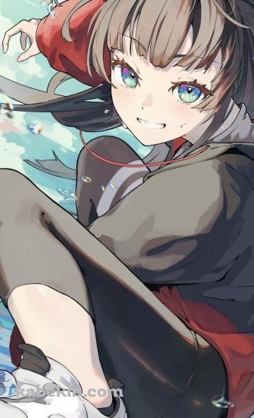 スケートボードに乗る月ノ美兎 / バーチャルYouTuberのAndroidの壁紙(360px x 592px) スマホ用