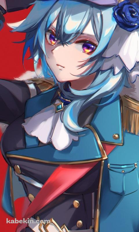 帽子のツバに手をかけるエウルア・ローレンス / 原神のAndroidの壁紙(480px x 800px) スマホ用