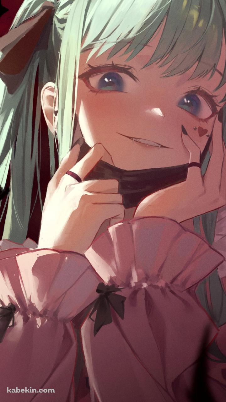 マスクを外す初音ミク / ヴァンパイア / ボーカロイド / 妖艶のAndroidの壁紙(720px x 1280px) スマホ用