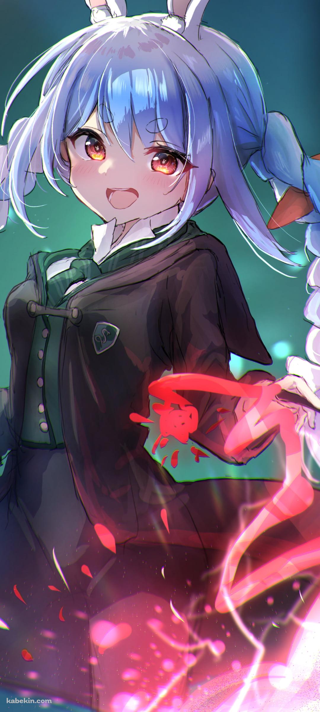ワンドを持つ兎田ぺこら / バーチャルYouTuber / ホロライブ / ハリーポッターのAndroidの壁紙(1080px x 2400px) スマホ用