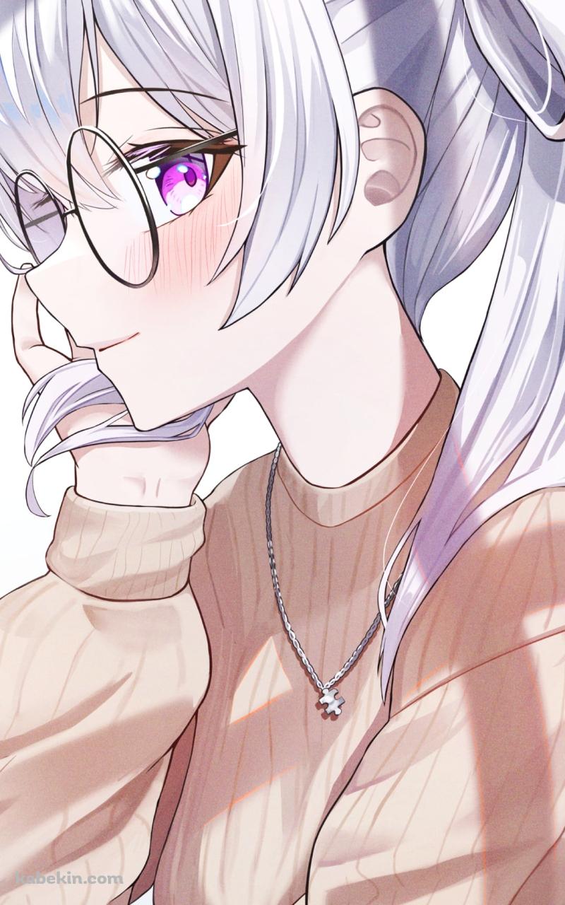 頬杖をつくine / バーチャルYouTuberのAndroidの壁紙(800px x 1280px) スマホ用