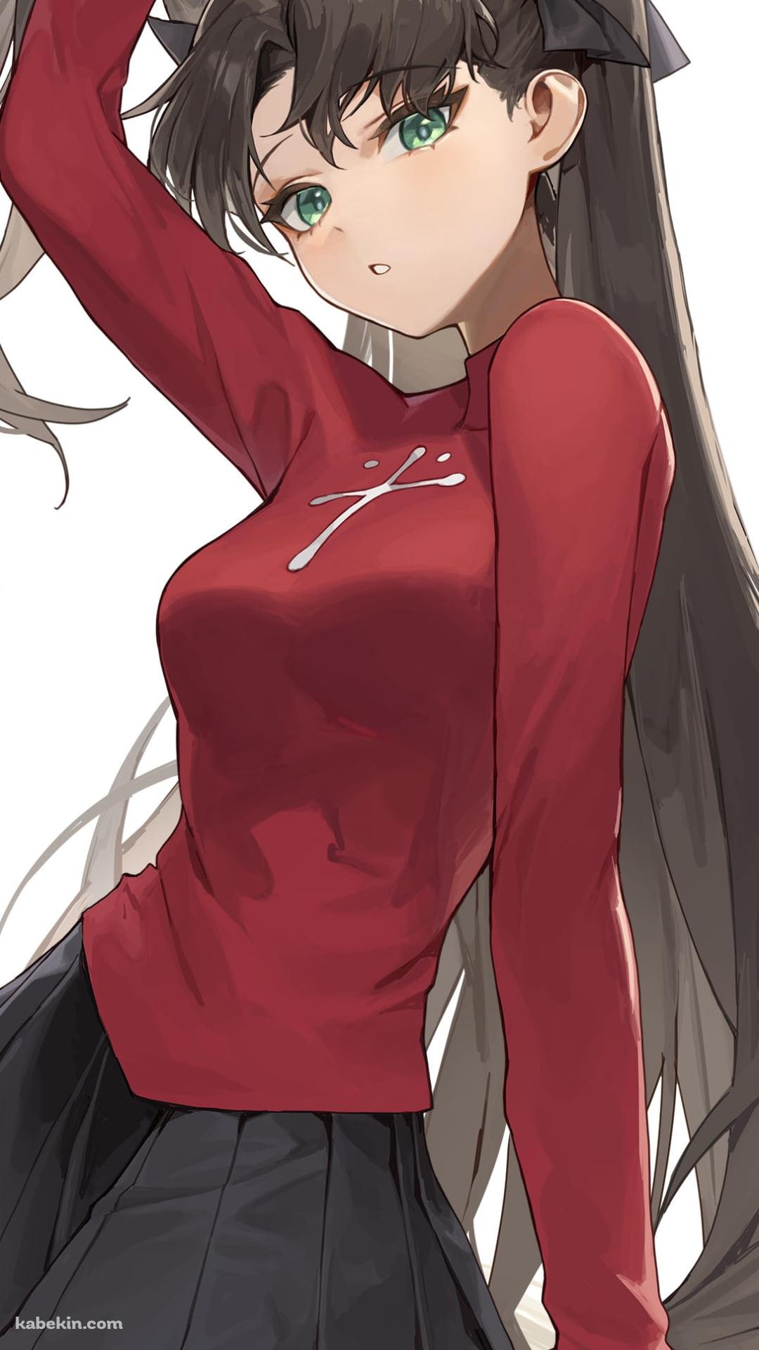 髪を触る遠坂凛 / FateのAndroidの壁紙(1080px x 1920px) スマホ用