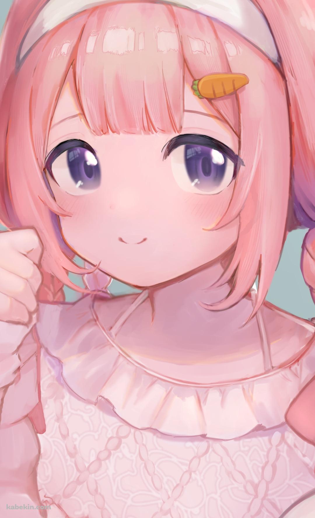 兎耳のカチューシャを付けた周央サンゴ / にじさんじ / バーチャルYouTuberのAndroidの壁紙(1080px x 1776px) スマホ用