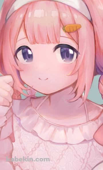 兎耳のカチューシャを付けた周央サンゴ / にじさんじ / バーチャルYouTuberのAndroidの壁紙(360px x 592px) スマホ用