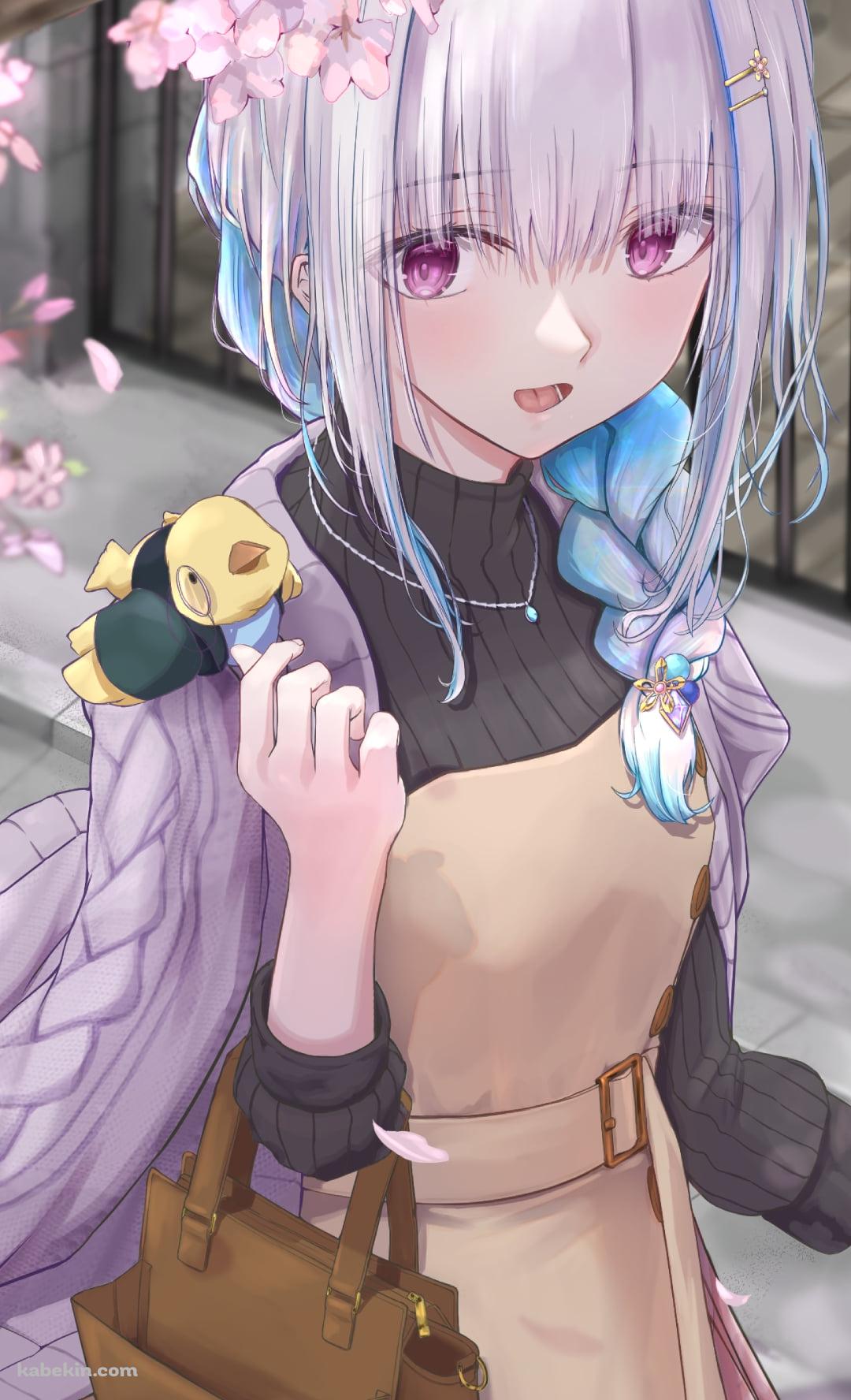 桜の花とリゼ・ヘルエスタ / ホロライブ / バーチャルYouTuberのAndroidの壁紙(1080px x 1776px) スマホ用