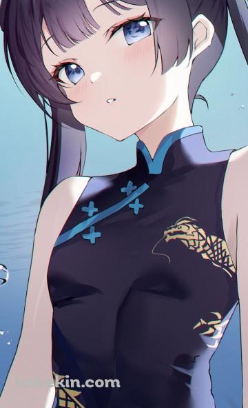 チャイナ服を着た竜華キサキ / ブルーアーカイブのAndroidの壁紙(360px x 592px) スマホ用