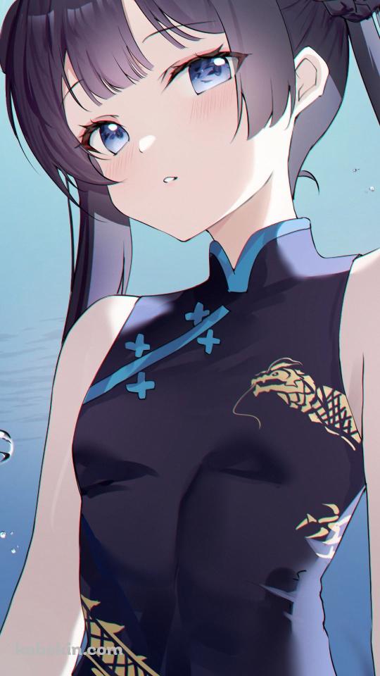 チャイナ服を着た竜華キサキ / ブルーアーカイブのAndroidの壁紙(540px x 960px) スマホ用