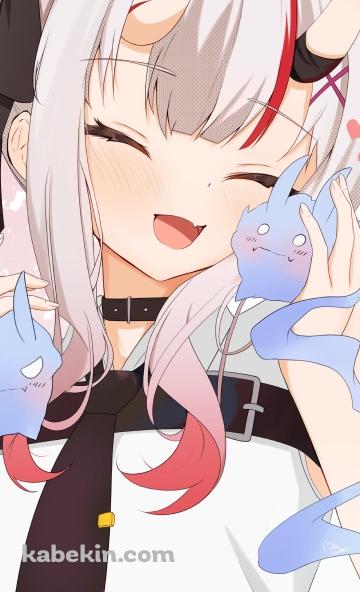 笑顔の百鬼あやめ / ホロライブ / バーチャルYouTuberのAndroidの壁紙(360px x 592px) スマホ用