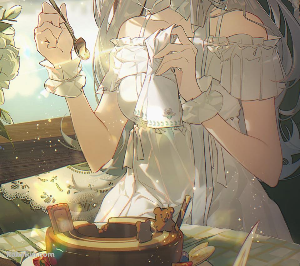 カフェでスイーツを食べるホタル / 崩壊:スターレイルのAndroidの壁紙(960px x 854px) スマホ用