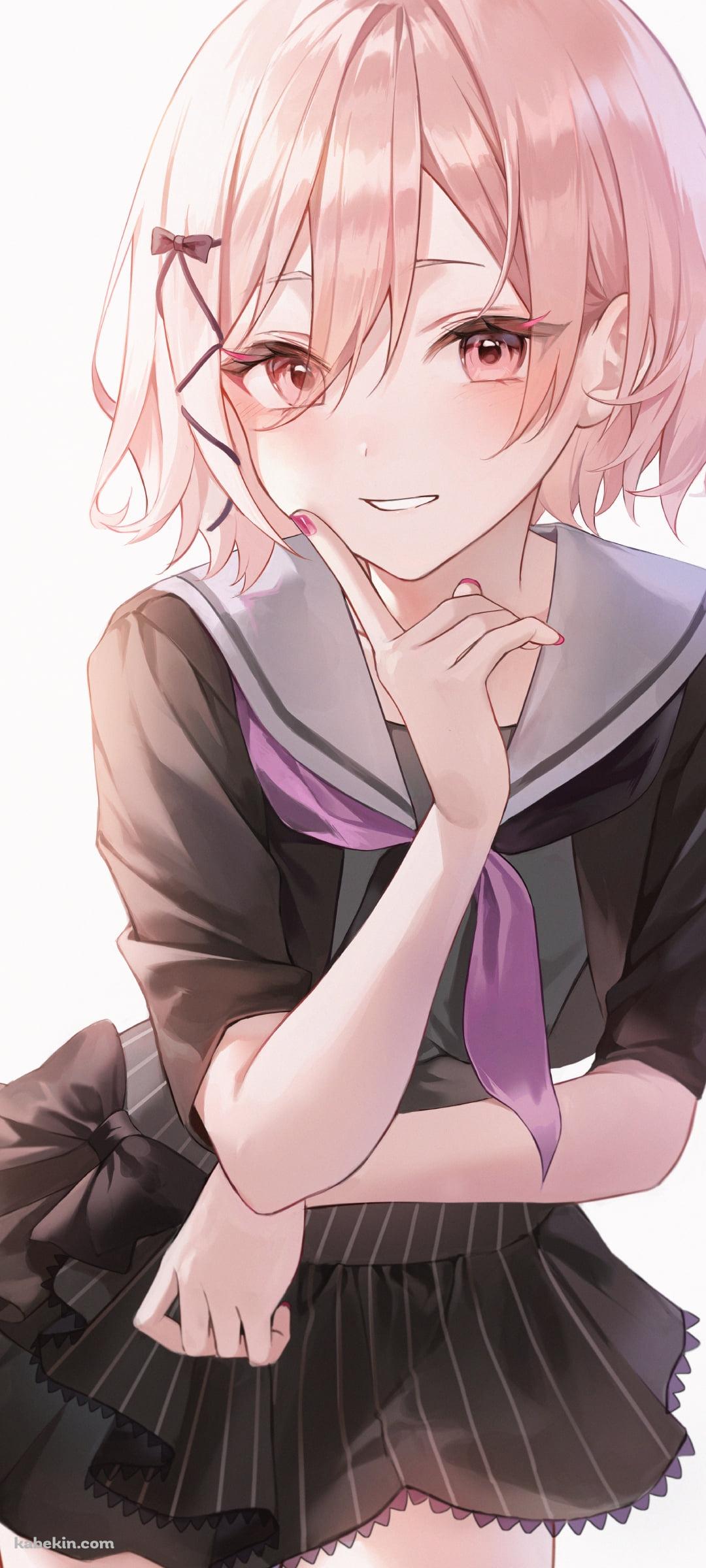 口元に指をあてる暁山瑞希 / プロジェクトセカイのAndroidの壁紙(1080px x 2400px) スマホ用