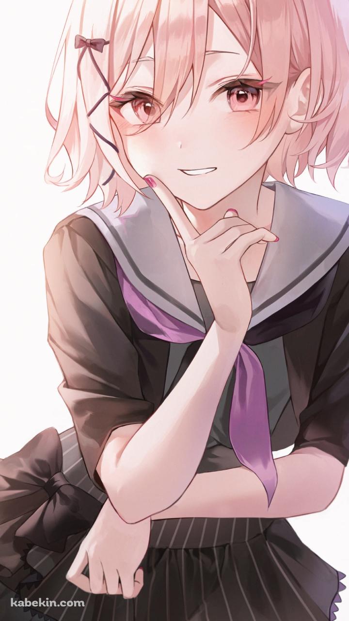 口元に指をあてる暁山瑞希 / プロジェクトセカイのAndroidの壁紙(720px x 1280px) スマホ用