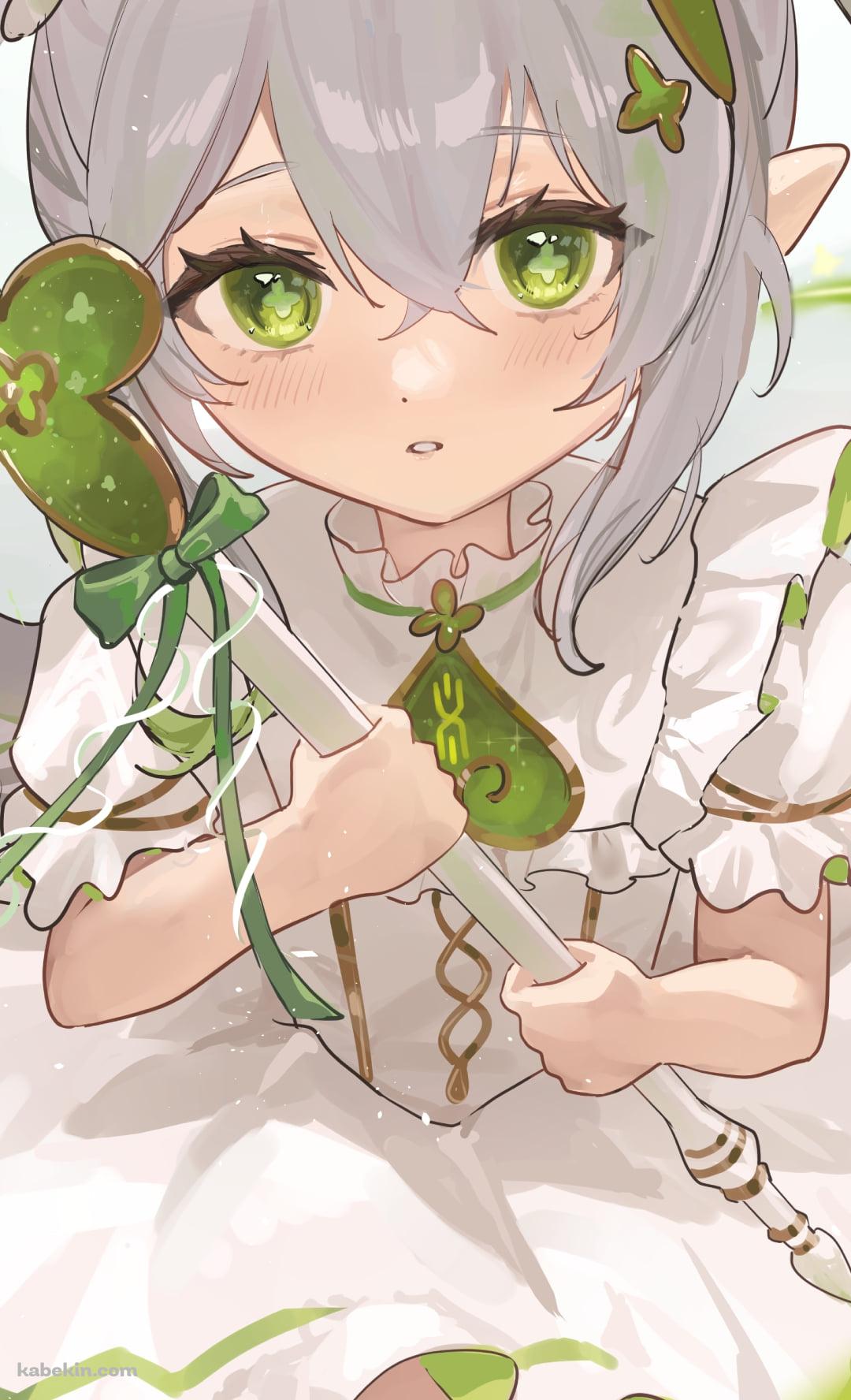 白いスティックを持つナヒーダ / 原神のAndroidの壁紙(1080px x 1776px) スマホ用