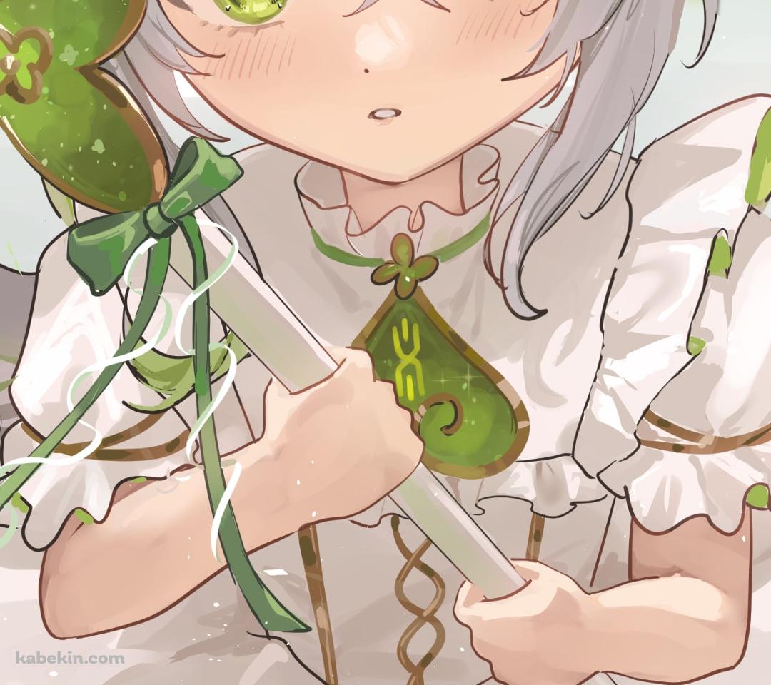 白いスティックを持つナヒーダ / 原神のAndroidの壁紙(1080px x 960px) スマホ用