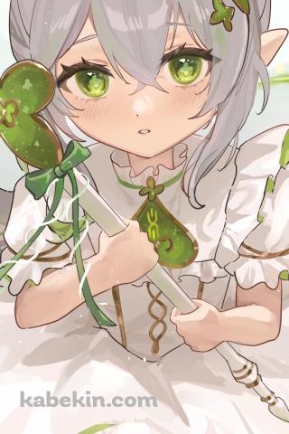 白いスティックを持つナヒーダ / 原神のAndroidの壁紙(320px x 480px) スマホ用