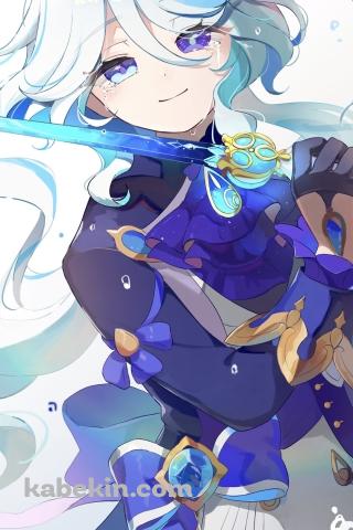 右手に剣を持つフリーナ / 原神のAndroidの壁紙(320px x 480px) スマホ用
