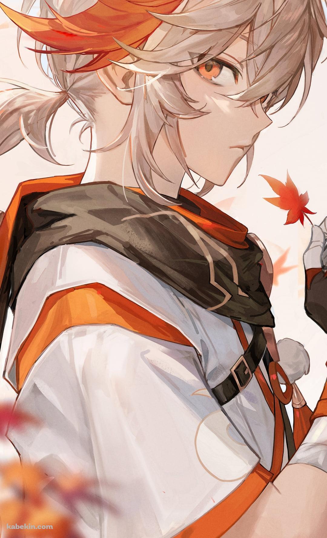 紅葉を持ちこちらを見る楓原万葉 / 原神のAndroidの壁紙(1080px x 1776px) スマホ用