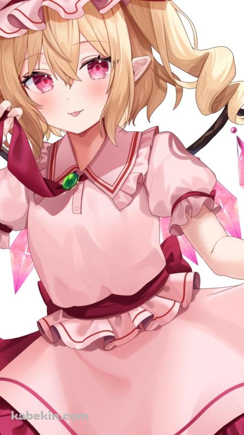 アスコットタイを触るフランドール・スカーレット / 東方のAndroidの壁紙(480px x 854px) スマホ用