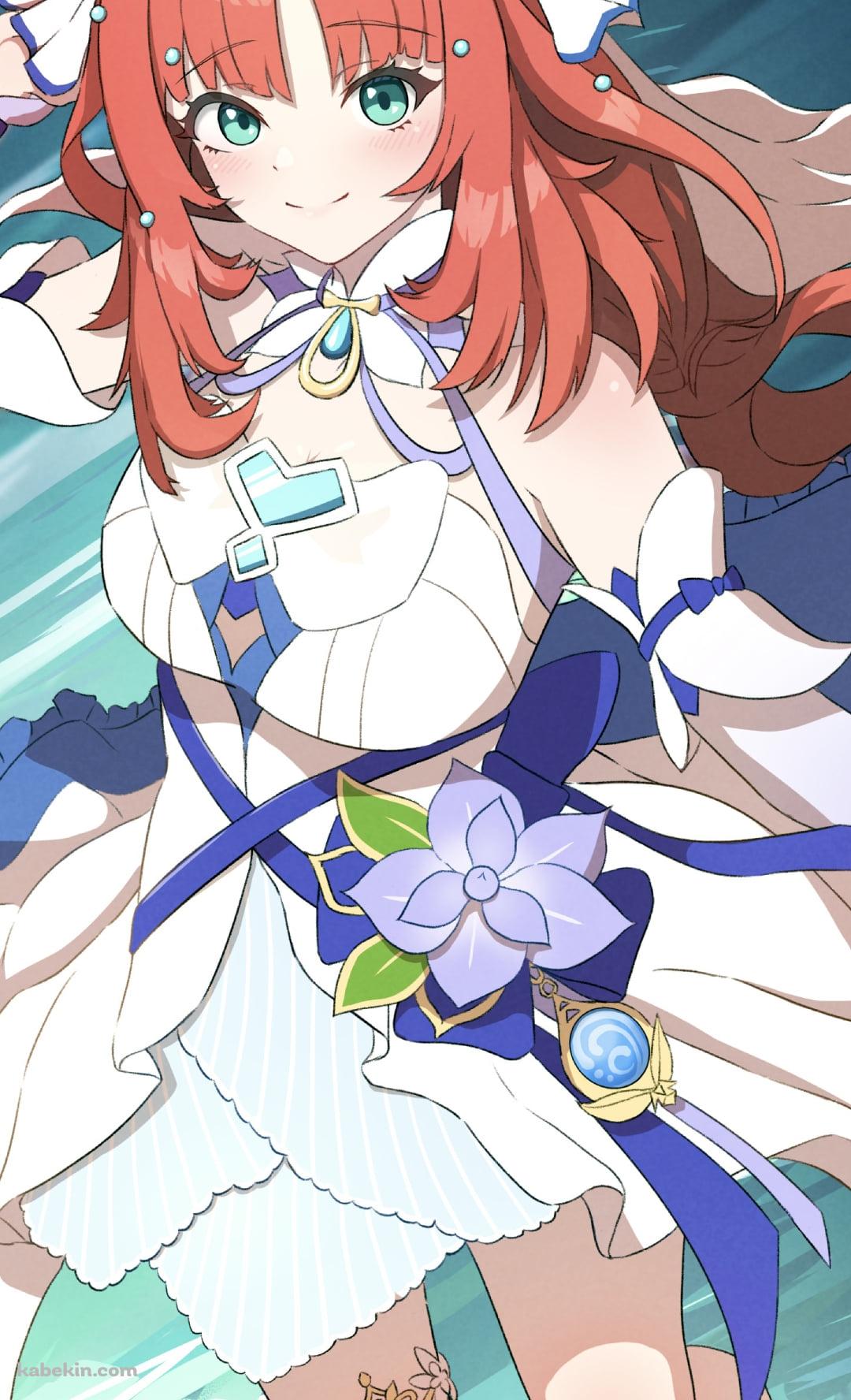 微笑むニィロウ / 緑の瞳 / 東風はこぶ花の吐息 / 原神のAndroidの壁紙(1080px x 1776px) スマホ用
