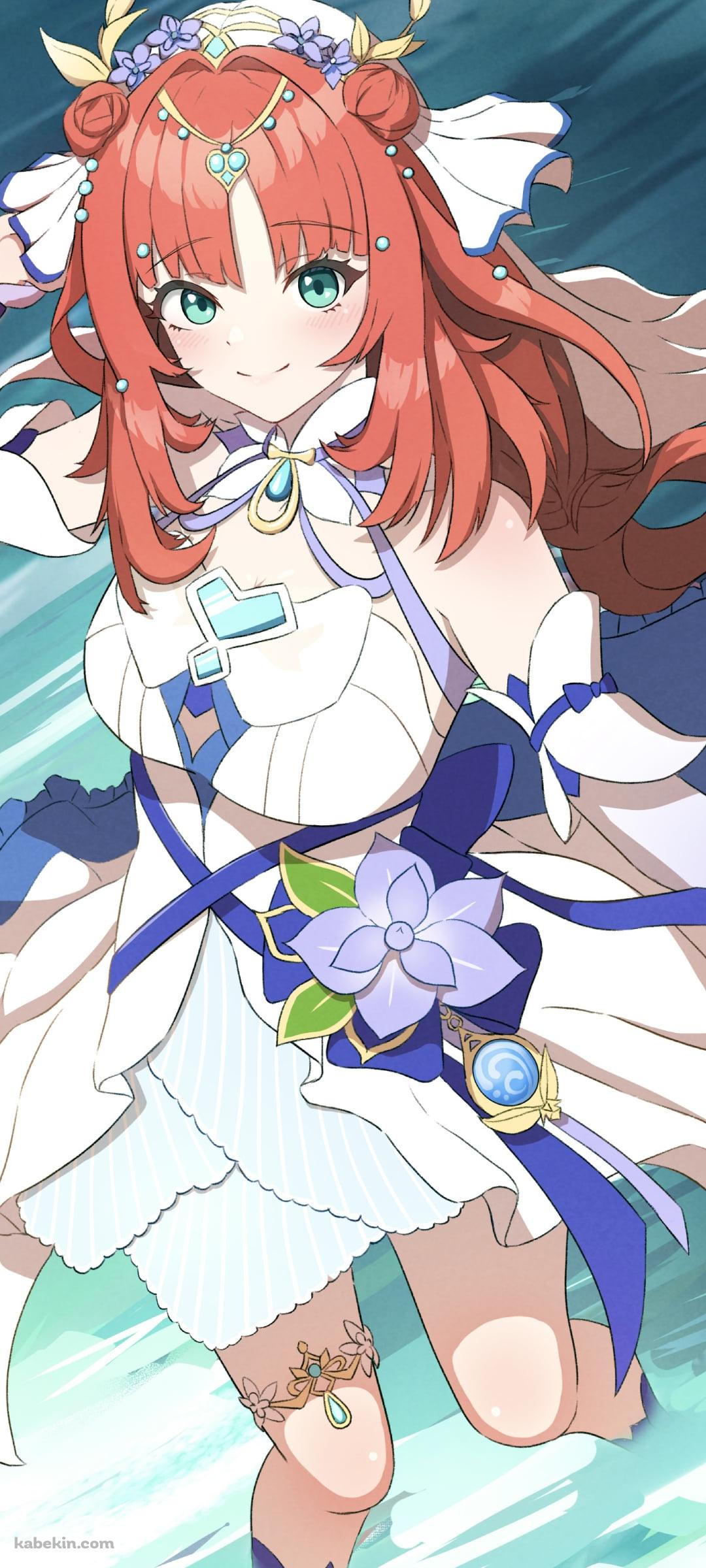 微笑むニィロウ / 緑の瞳 / 東風はこぶ花の吐息 / 原神のAndroidの壁紙(1080px x 2400px) スマホ用