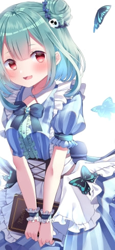 茶色い本を持つ可愛い潤羽るしあ / ホロライブ / バーチャルYouTuber / VtuberのiPhone / スマホ壁紙