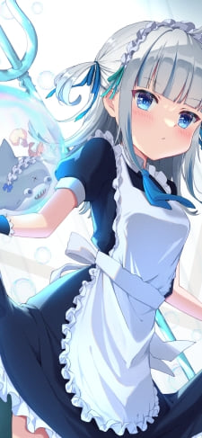 メイド姿の可愛いプニプニのがうる・ぐら / 三つ又の鉾 / ブループ / ホロライブ / バーチャルYouTuber / VtuberのiPhone / スマホ壁紙