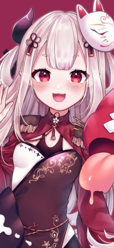 狐のお面を頭につけた奈羅花 (ならか) / にじさんじ / バーチャルYouTuber / VtuberのiPhone / スマホ壁紙