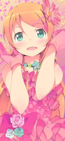 ピンクのフリフリのドレスを着た可愛い高坂桐乃 / 俺の妹がこんなに可愛いわけがないのiPhone / スマホ壁紙