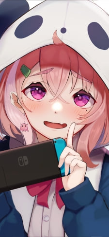 ゲームをする笹木咲 / にじさんじ / バーチャルYouTuber / Vtuber / ファンアート / イラストのiPhone / スマホ壁紙