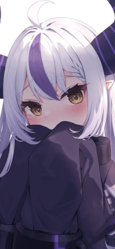 口元を隠し照れている可愛いラプラス・ダークネス / ホロライブ / バーチャルYouTuber / VtuberのiPhone / スマホ壁紙