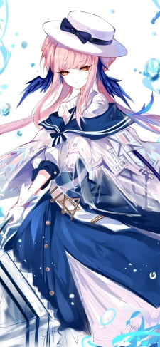 水しぶきとビニール傘を持つセイロン / アークナイツのiPhone / スマホ壁紙