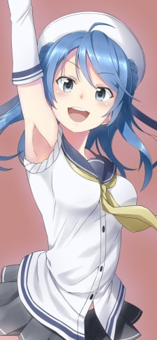 右手を挙げる浦風 / 艦隊これくしょんのiPhone / スマホ壁紙