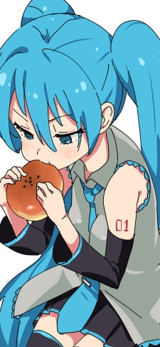 アンパンを食べる初音ミク / ボカロのiPhone / スマホ壁紙