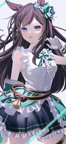 白と緑のドレスを着た綺麗なメジロドーベル / ウマ娘プリティーダービーのiPhone / スマホ壁紙