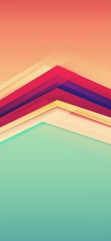 オレンジ・緑のグラデーション 赤の矢印のiPhone / スマホ壁紙