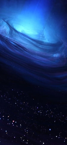 青いネビュラ 銀河のiPhone / スマホ壁紙