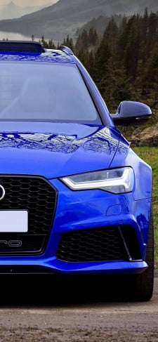 青い車のiPhone / スマホ壁紙