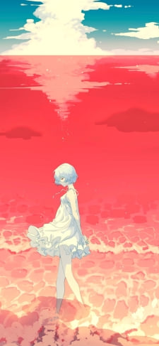 綾波レイと赤い海のiPhone / スマホ壁紙