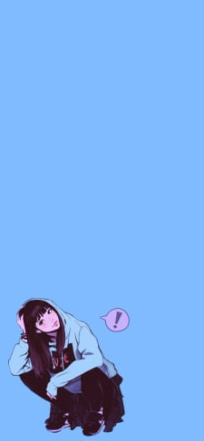 水色のパーカーを着た女子のiPhone / スマホ壁紙