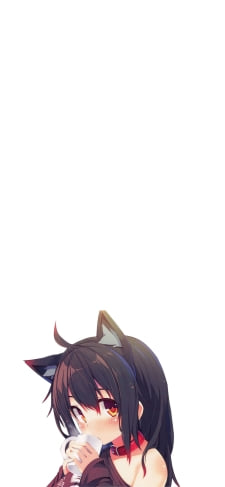 コーヒーを飲む猫耳をつけた可愛い女の子のiPhone / スマホ壁紙