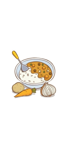 美味しそうなカレーのイラストのiPhone / スマホ壁紙