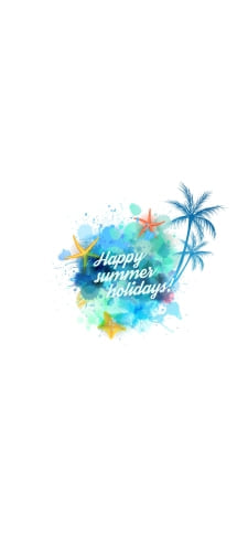 Happy Summer Holiday 夏の休日 夏休みのiPhone / スマホ壁紙