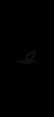 ミニマルなブロンズカラーのアップルのロゴのiPhone / スマホ壁紙